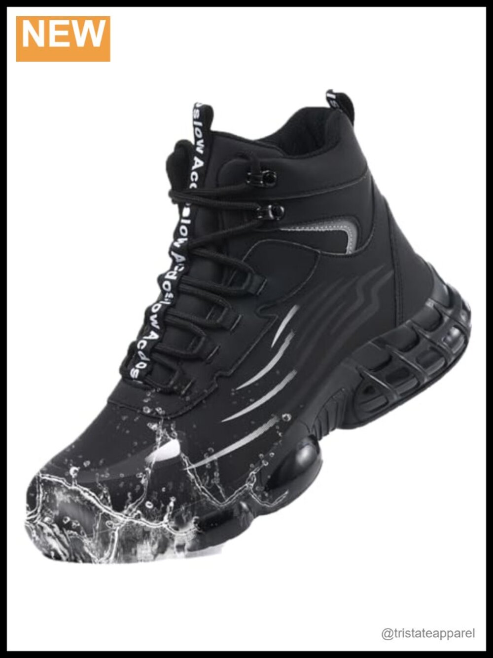 Steel Toe Boots Microfiber Leather Puncture Resistant Non-Slip Work Utility